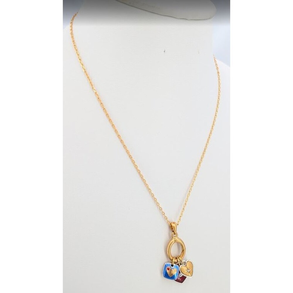 Brighton One Heart Necklace JM7687 Gold Silver Blue Red Enamel Crystal 16-19in - Picture 5 of 14